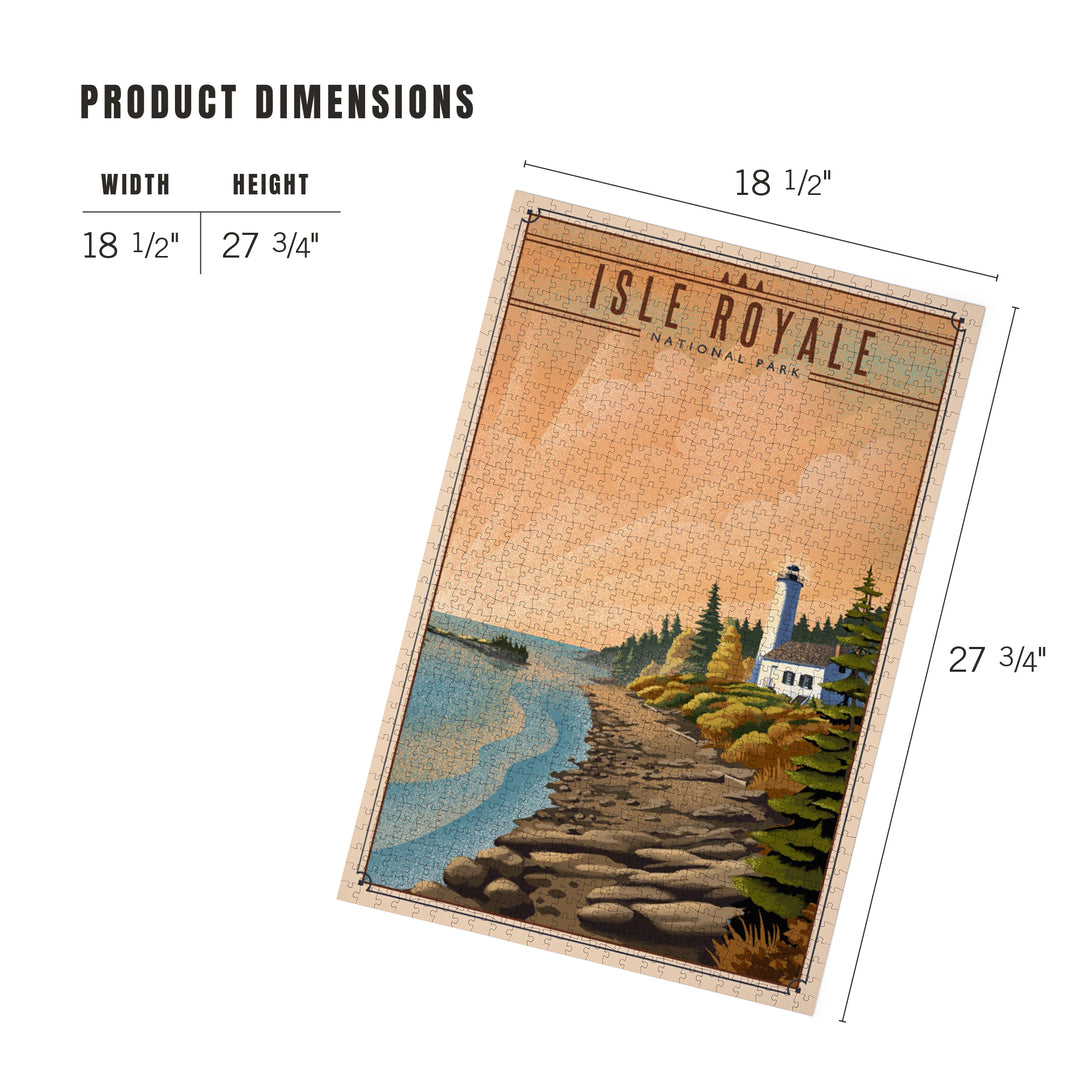Isle Royale National Park, Michigan, Lithograph National Park Series, Jigsaw Puzzle Puzzle Lantern Press 