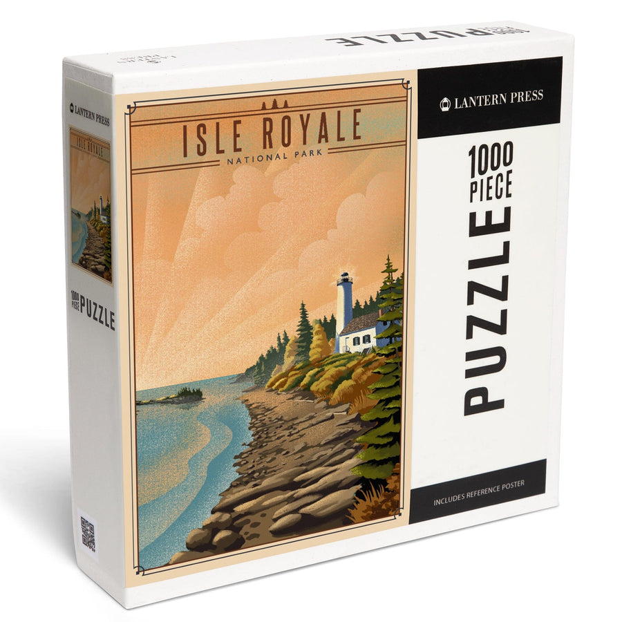 Isle Royale National Park, Michigan, Lithograph National Park Series, Jigsaw Puzzle Puzzle Lantern Press 