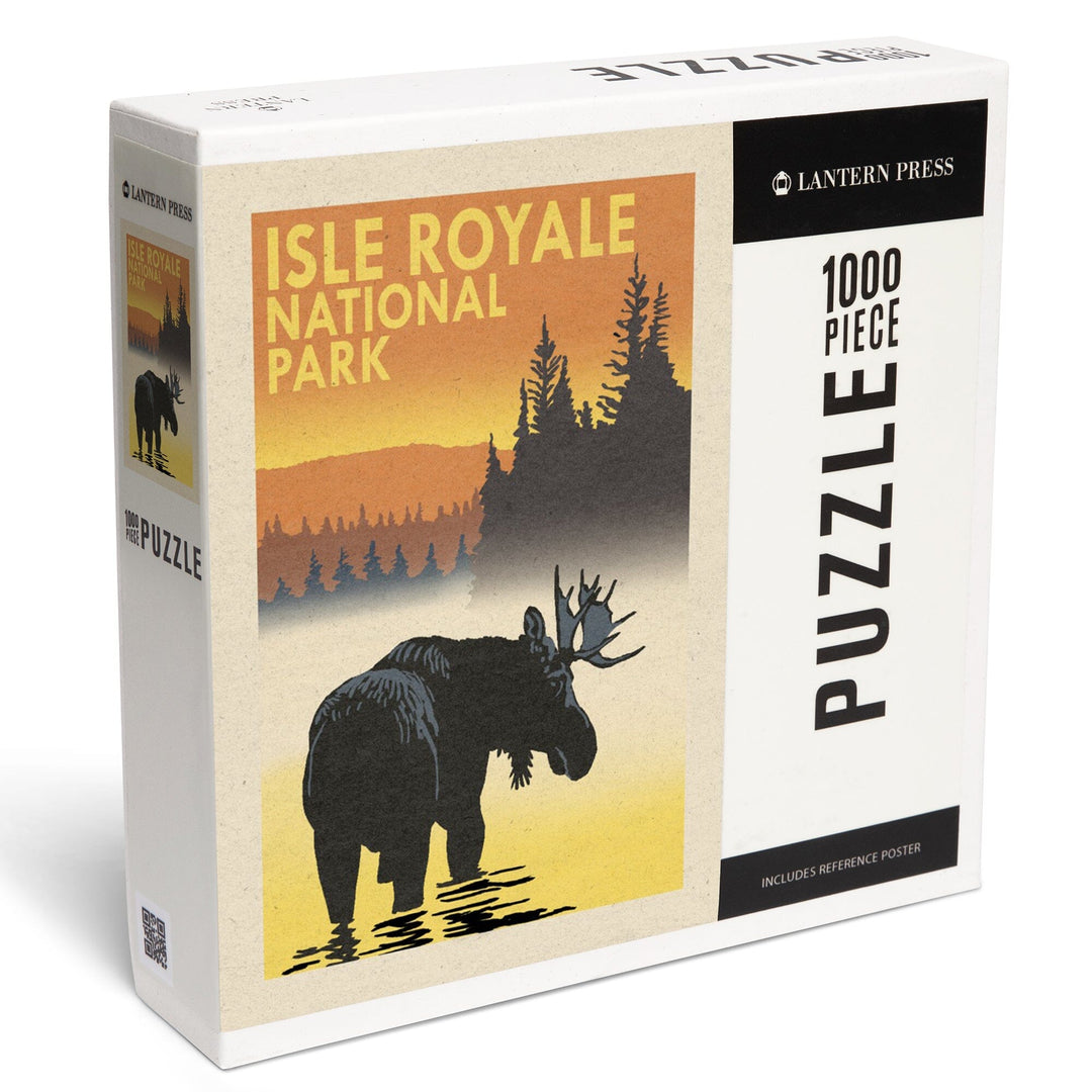 Isle Royale National Park, Michigan, Moose at Dawn, Jigsaw Puzzle Puzzle Lantern Press 