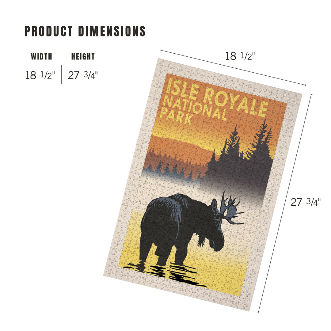 Isle Royale National Park, Michigan, Moose at Dawn, Jigsaw Puzzle Puzzle Lantern Press 