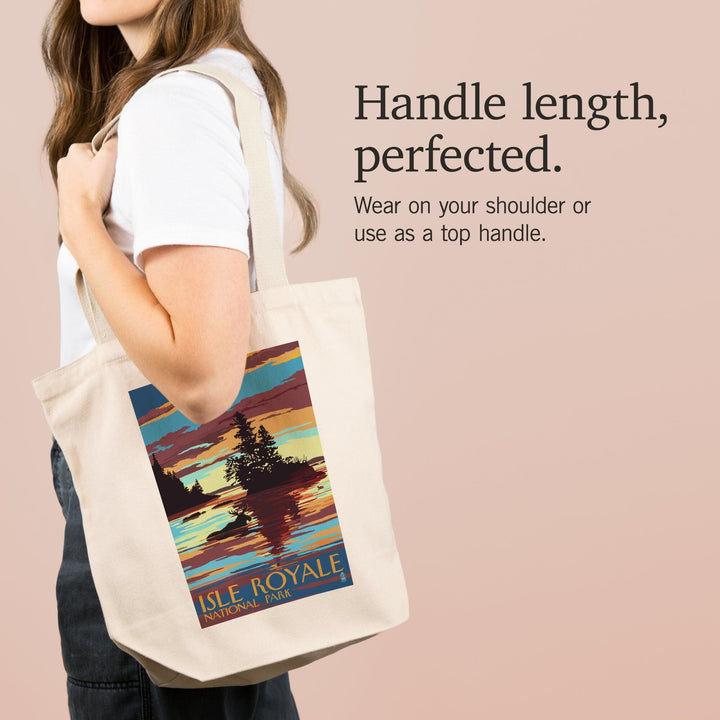 Isle Royale National Park, Michigan, Moose Swimming at Sunset, Tote Bag Totes Lantern Press 