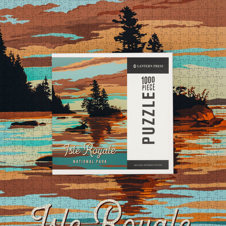 Isle Royale National Park, Michigan, Painterly National Park Series, Jigsaw Puzzle Puzzle Lantern Press 