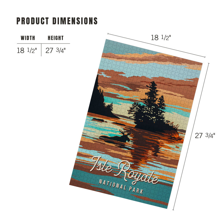 Isle Royale National Park, Michigan, Painterly National Park Series, Jigsaw Puzzle Puzzle Lantern Press 