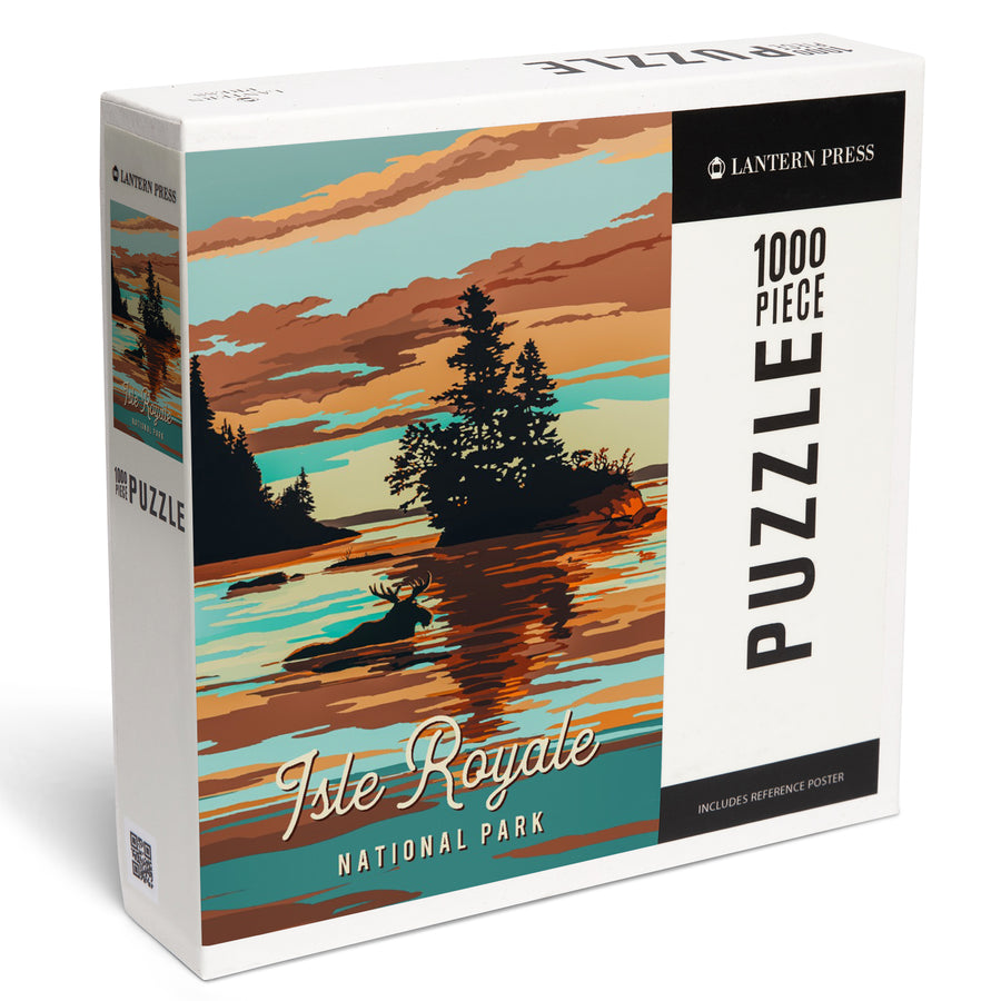 Isle Royale National Park, Michigan, Painterly National Park Series, Jigsaw Puzzle Puzzle Lantern Press 