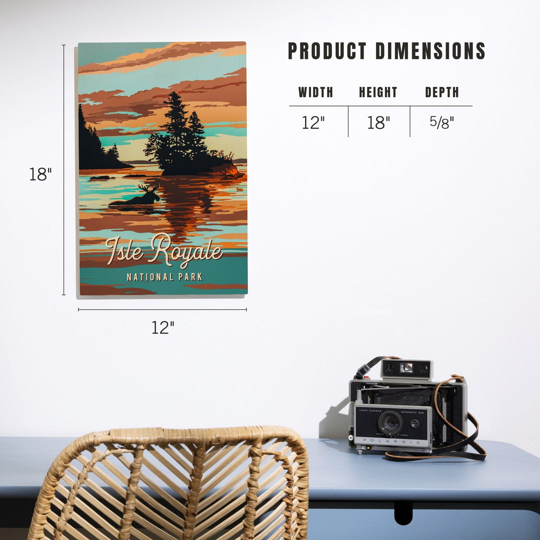 Isle Royale National Park, Michigan, Painterly National Park Series, Wood Signs and Postcards - Lantern Press