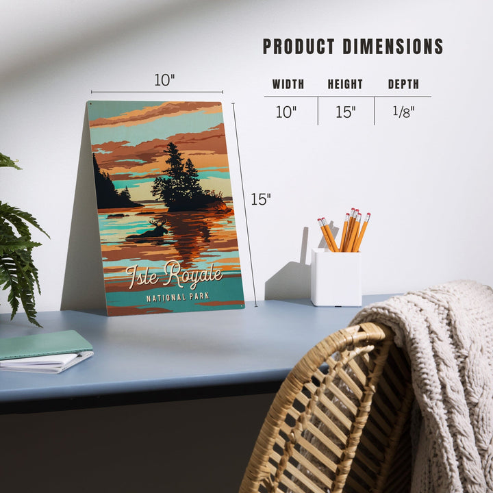 Isle Royale National Park, Michigan, Painterly National Park Series, Wood Signs and Postcards - Lantern Press