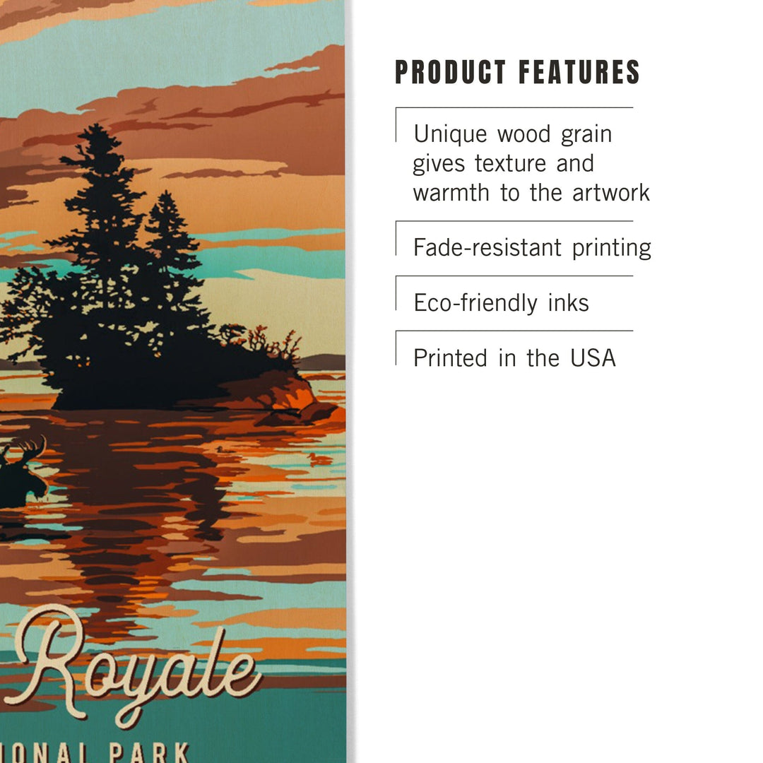 Isle Royale National Park, Michigan, Painterly National Park Series, Wood Signs and Postcards - Lantern Press