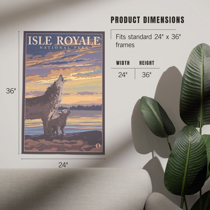 Isle Royale National Park, Michigan, Wolf and Cub, Art & Giclee Prints Art Lantern Press 