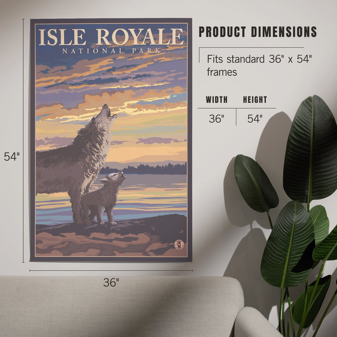 Isle Royale National Park, Michigan, Wolf and Cub, Art & Giclee Prints Art Lantern Press 