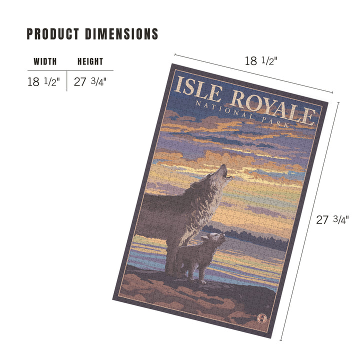 Isle Royale National Park, Michigan, Wolf and Cub, Jigsaw Puzzle Puzzle Lantern Press 