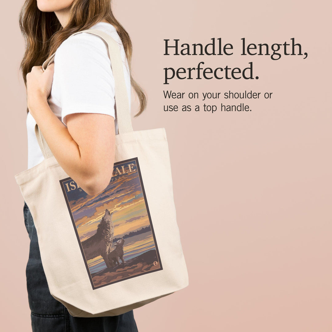 Isle Royale National Park, Michigan, Wolf and Cub, Tote Bag Totes Lantern Press 