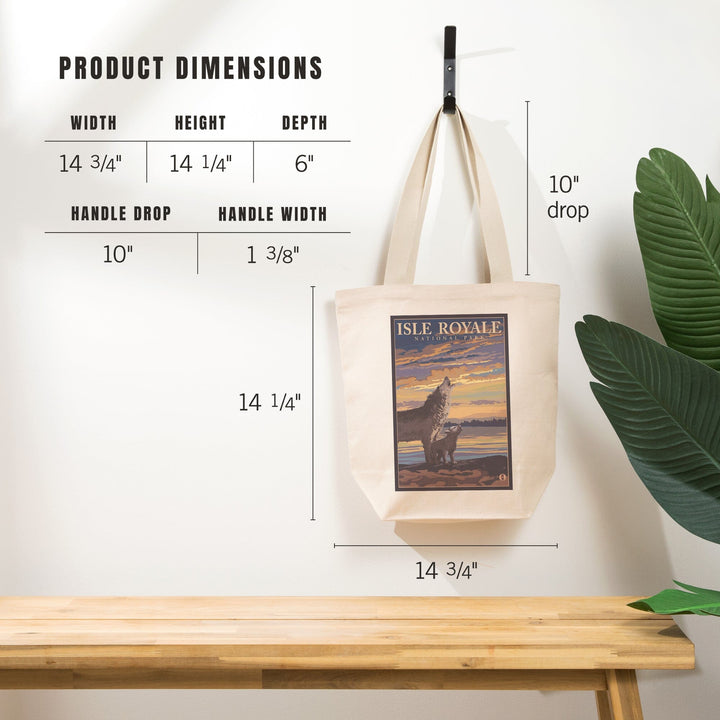 Isle Royale National Park, Michigan, Wolf and Cub, Tote Bag Totes Lantern Press 
