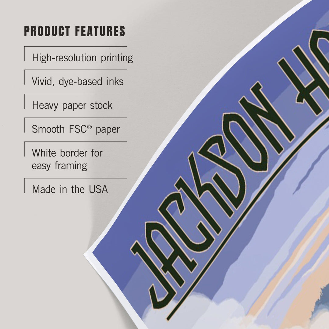 Jackson Hole, Wyoming, Bison Snow Scene, Art & Giclee Prints Art Lantern Press 