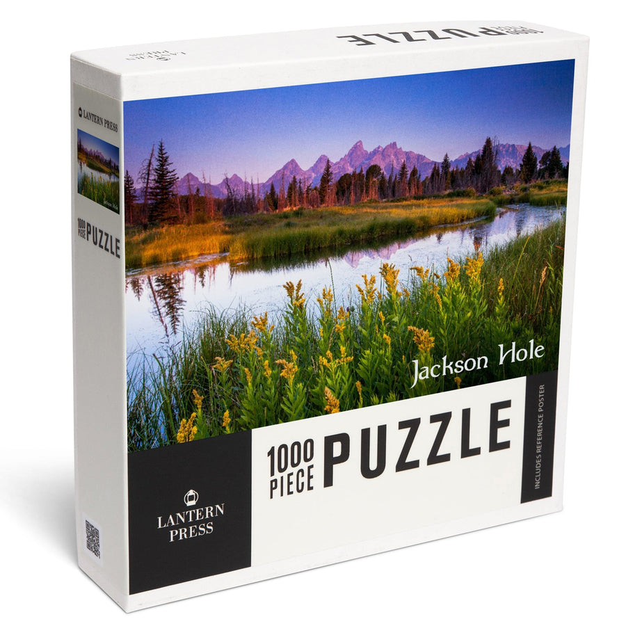 Jackson Hole, Wyoming, Flower Foreground, Jigsaw Puzzle Puzzle Lantern Press 