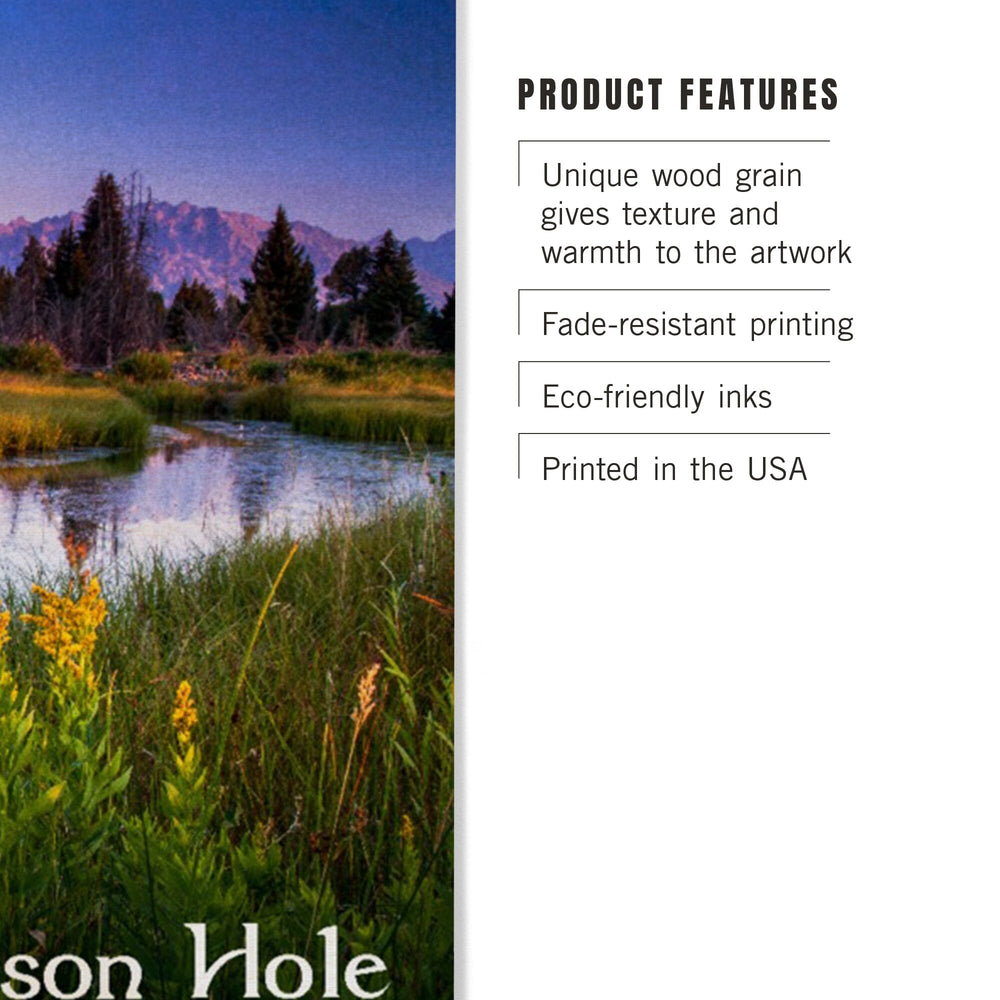 Jackson Hole, Wyoming, Flower Foreground, Lantern Press Photography, Wood Signs and Postcards Wood Lantern Press 
