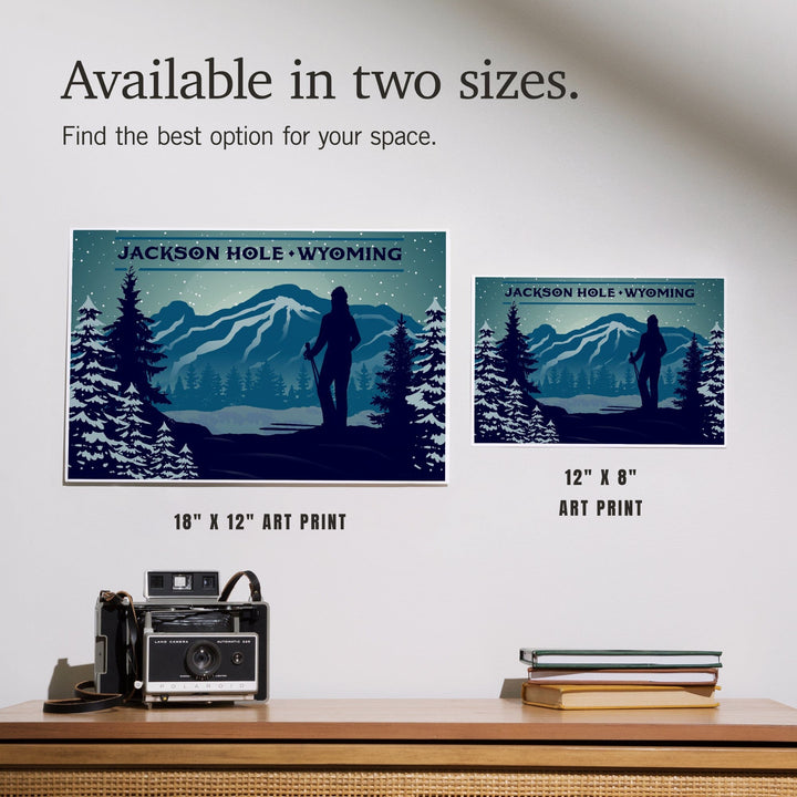 Jackson, Hole, Wyoming, Skier and Mountain, Vector Silhouette, Art & Giclee Prints - Lantern Press