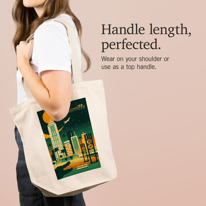 Jacksonville, Florida, Retro Skyline Chromatic Series, Tote Bag Totes Lantern Press 