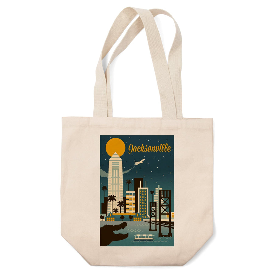 Jacksonville, Florida, Retro Skyline Series, Tote Bag Totes Lantern Press 
