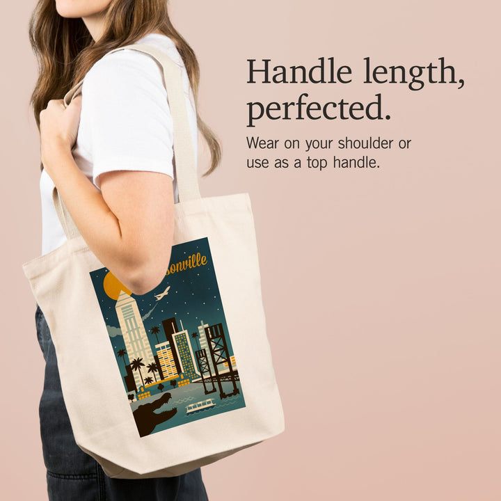 Jacksonville, Florida, Retro Skyline Series, Tote Bag Totes Lantern Press 