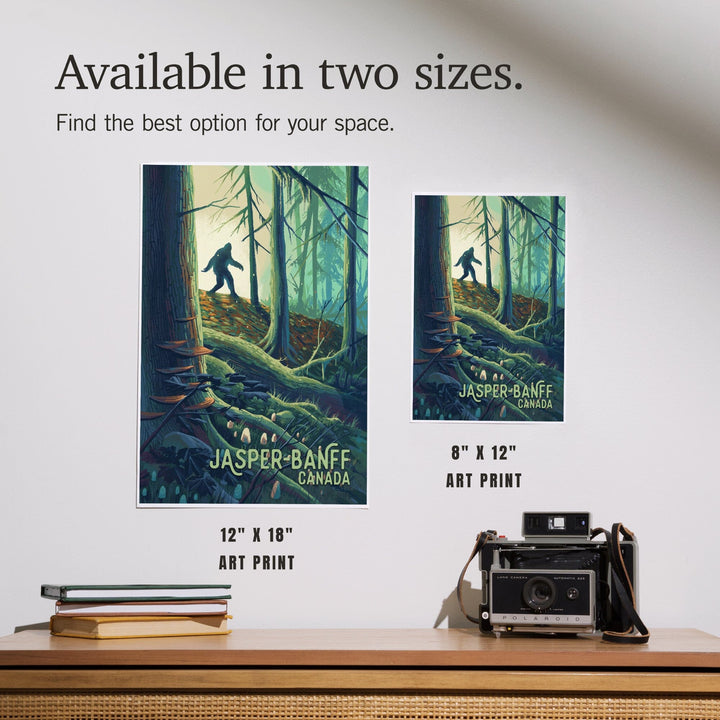 Jasper, Banff, Canada, Wanderer, Bigfoot in Forest, Art & Giclee Prints Art Lantern Press 