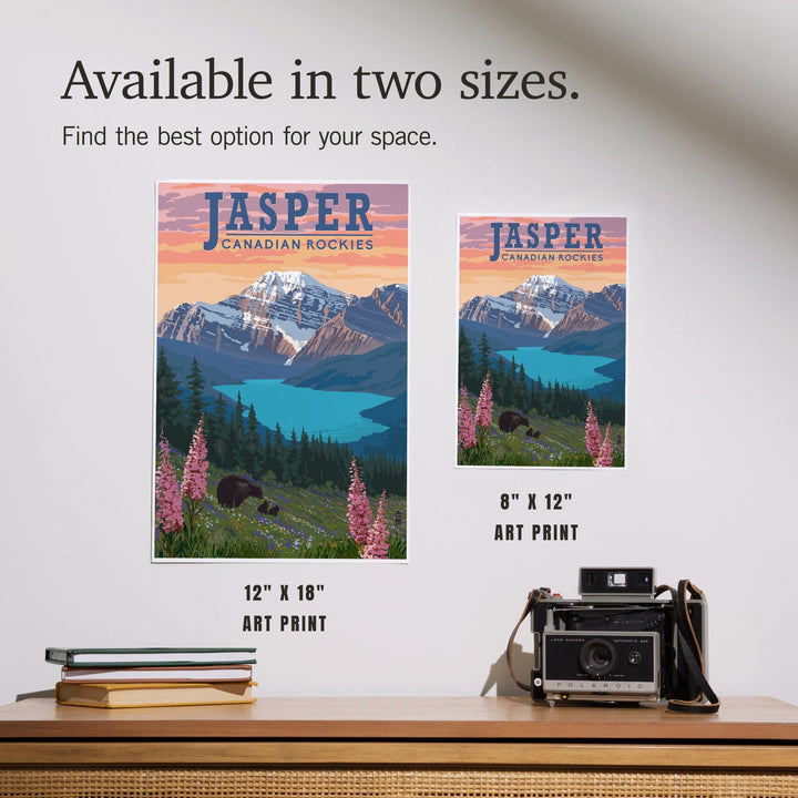 Jasper, Canada, Bear and Spring Flowers, Art & Giclee Prints Art Lantern Press 