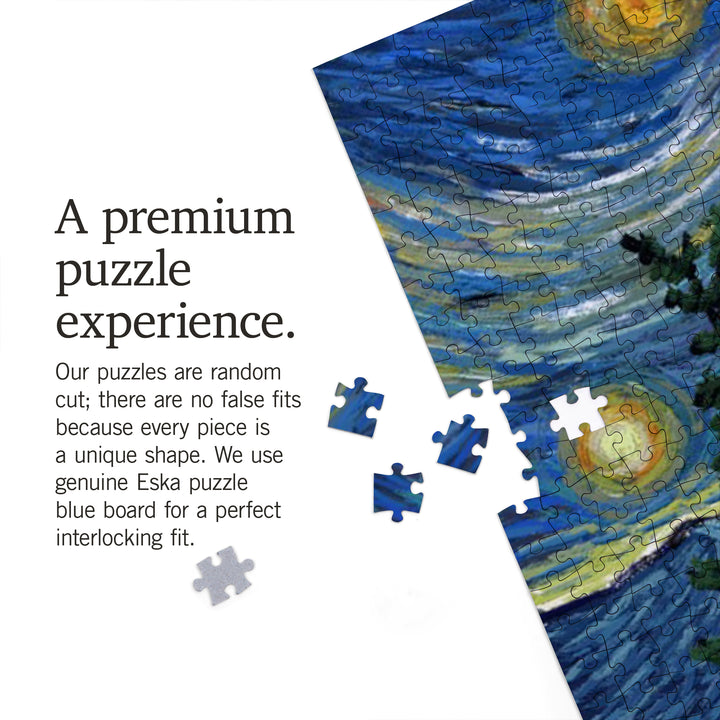 Jasper, Canada, Black Bears, Starry Night, Jigsaw Puzzle Puzzle Lantern Press 