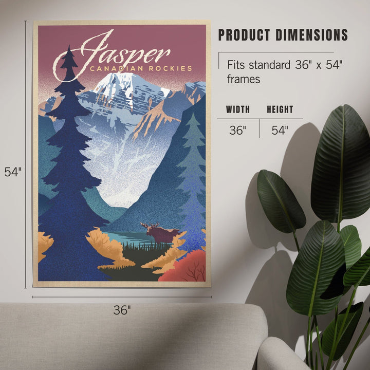 Jasper, Canada, Canadian Rockies, Mountain Scene, Lithograph, Art & Giclee Prints Art Lantern Press 