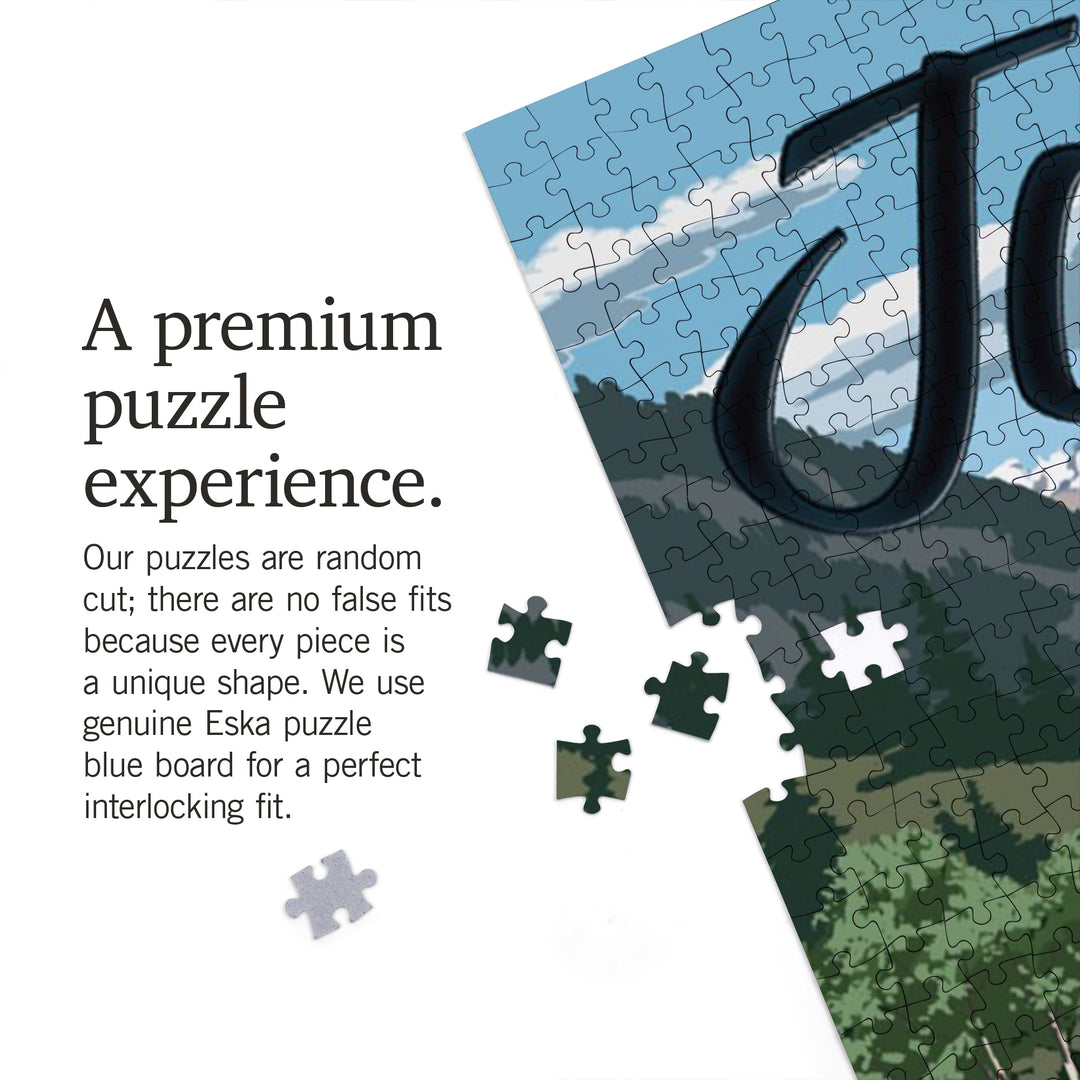 Jasper, Canada, Canadian Rockies, Retro Camper, Jigsaw Puzzle Puzzle Lantern Press 