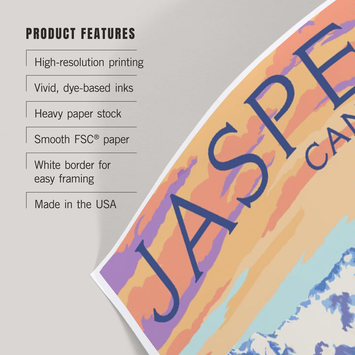 Jasper, Canada, Lake Scene and Canoe, Art & Giclee Prints Art Lantern Press 