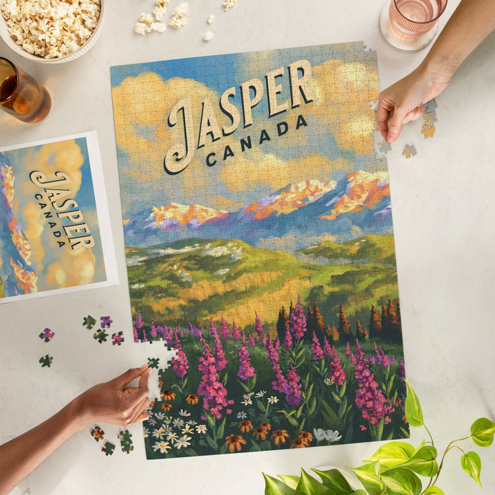 Jasper, Canada, Oil Painting, Jigsaw Puzzle Puzzle Lantern Press 