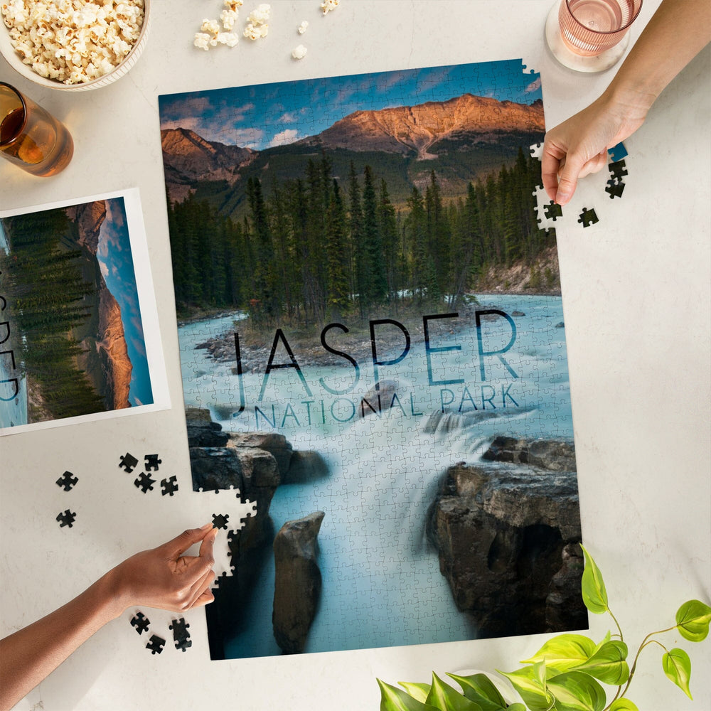 Jasper National Park, Alberta, Canada, Sunwapta Falls, Jigsaw Puzzle Puzzle Lantern Press 