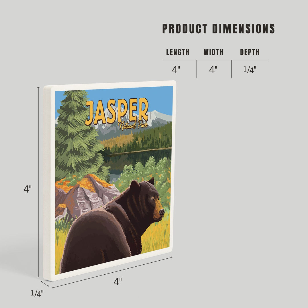 Jasper National Park, Canada, Bear in Forest, Coasters Coasters Lantern Press 