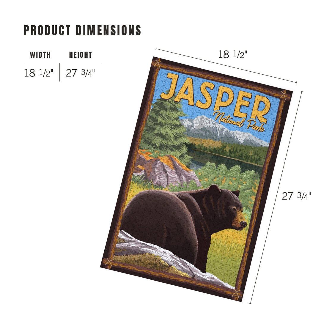 Jasper National Park, Canada, Bear in Forest, Jigsaw Puzzle Puzzle Lantern Press 