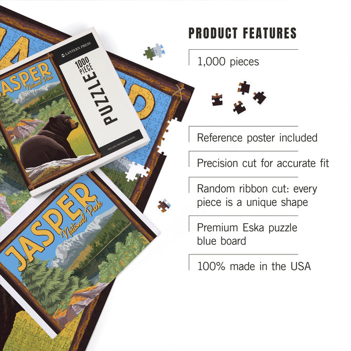 Jasper National Park, Canada, Bear in Forest, Jigsaw Puzzle Puzzle Lantern Press 