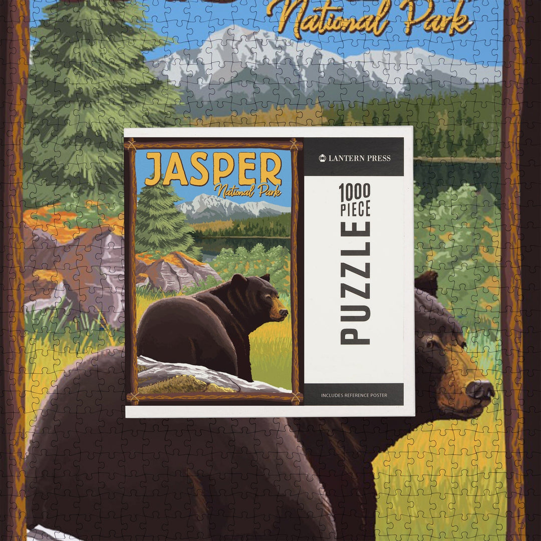 Jasper National Park, Canada, Bear in Forest, Jigsaw Puzzle Puzzle Lantern Press 