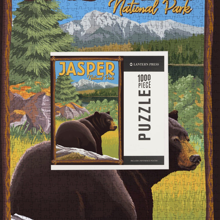Jasper National Park, Canada, Bear in Forest, Jigsaw Puzzle Puzzle Lantern Press 