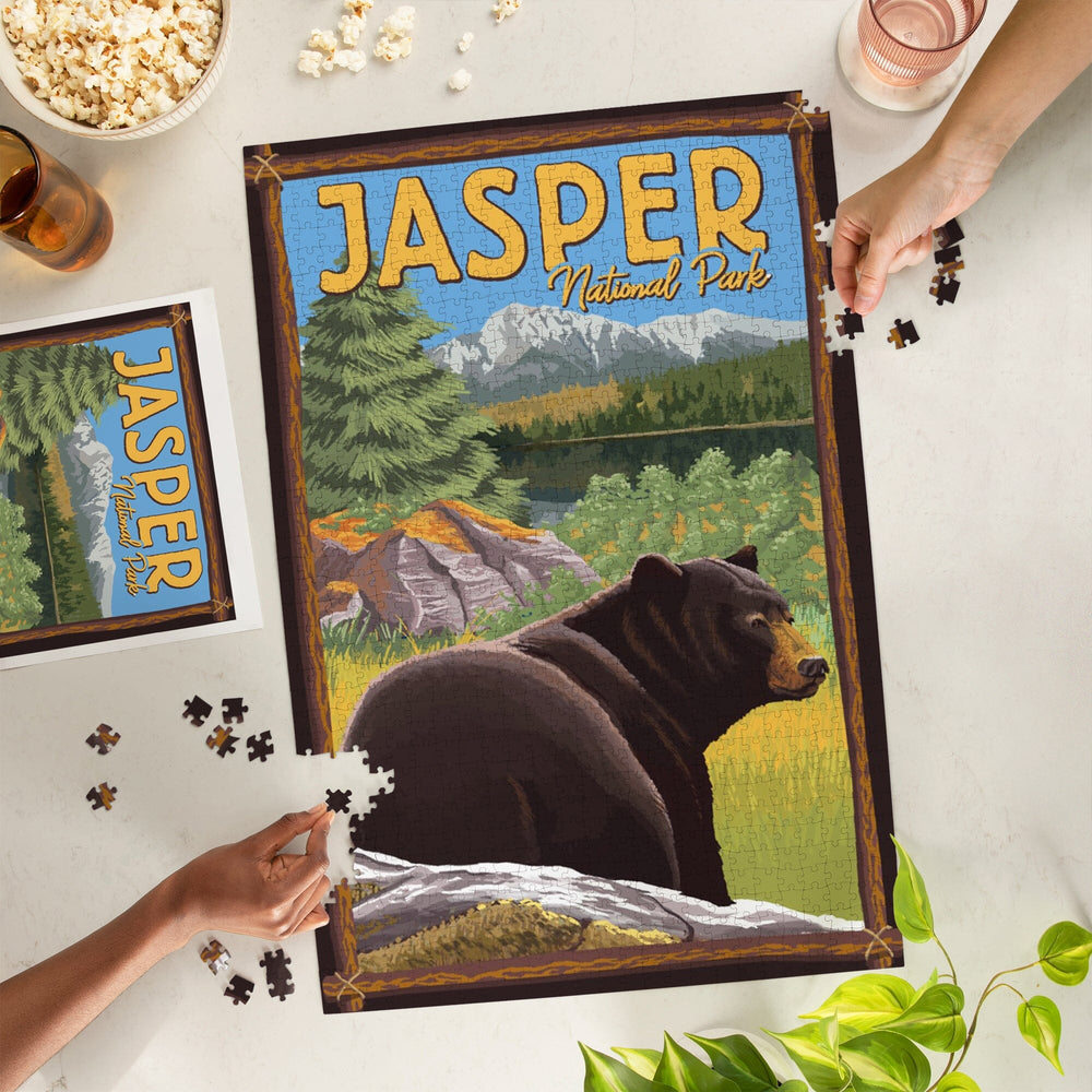 Jasper National Park, Canada, Bear in Forest, Jigsaw Puzzle Puzzle Lantern Press 