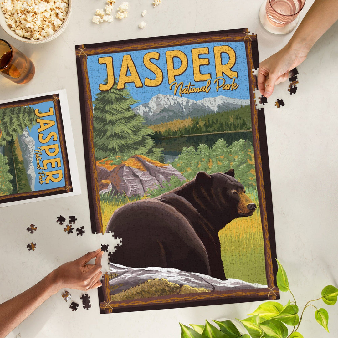 Jasper National Park, Canada, Bear in Forest, Jigsaw Puzzle Puzzle Lantern Press 