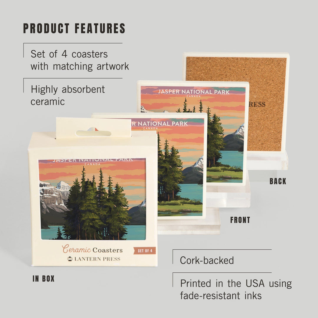 Jasper National Park, Canada, Coasters Coasters Lantern Press 