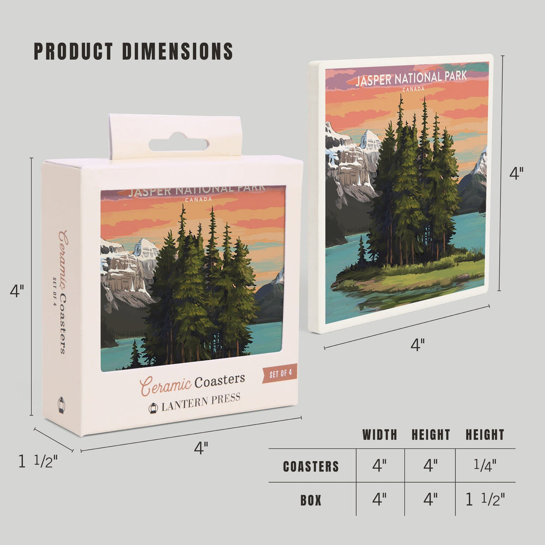 Jasper National Park, Canada, Coasters Coasters Lantern Press 