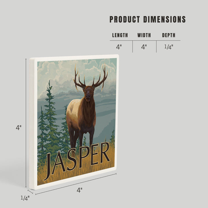 Jasper National Park, Canada, Elk Scene, Coasters Coasters Lantern Press 