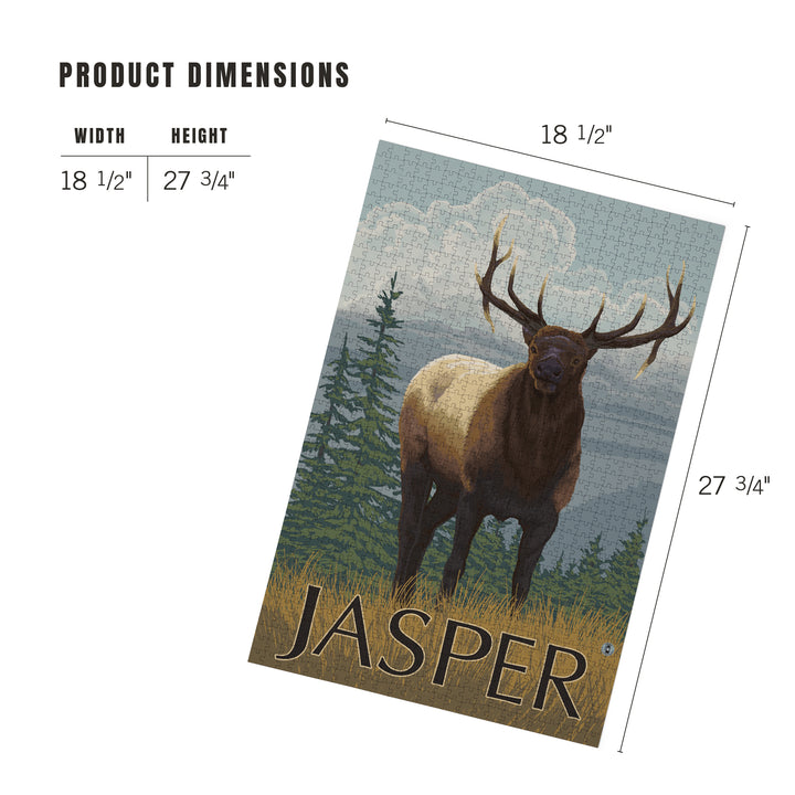 Jasper National Park, Canada, Elk Scene, Jigsaw Puzzle Puzzle Lantern Press 
