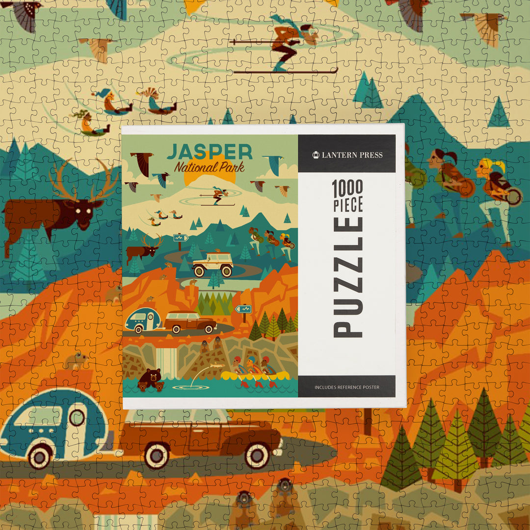 Jasper National Park, Canada, Geometric, Jigsaw Puzzle Puzzle Lantern Press 