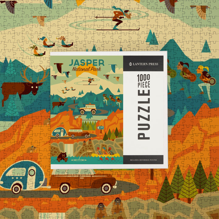 Jasper National Park, Canada, Geometric, Jigsaw Puzzle Puzzle Lantern Press 