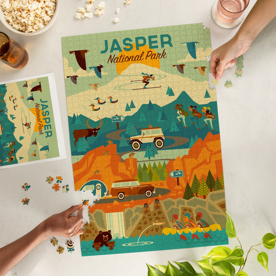 Jasper National Park, Canada, Geometric, Jigsaw Puzzle Puzzle Lantern Press 