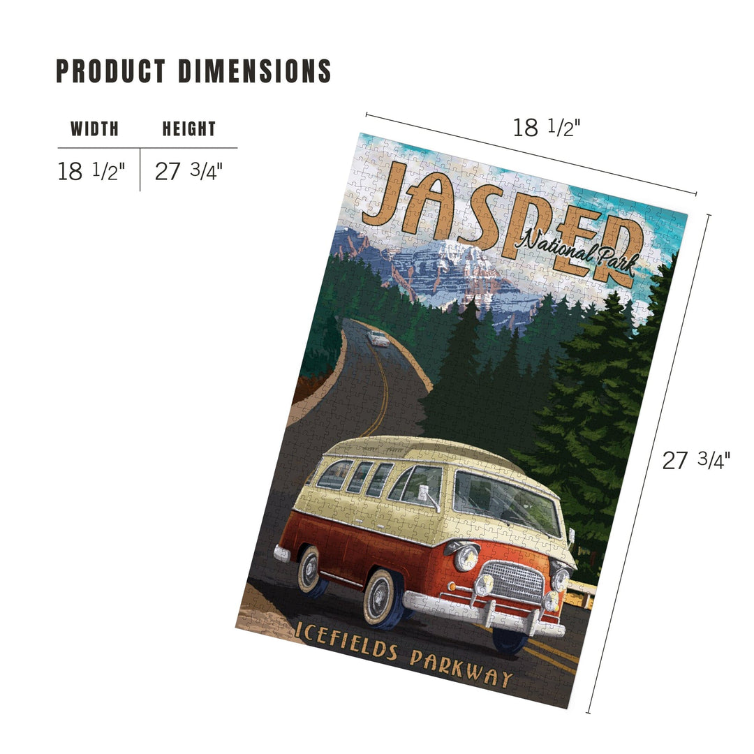 Jasper National Park, Canada, Icefields Parkway, Camper Van, Jigsaw Puzzle Puzzle Lantern Press 