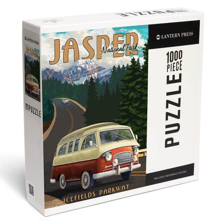 Jasper National Park, Canada, Icefields Parkway, Camper Van, Jigsaw Puzzle Puzzle Lantern Press 