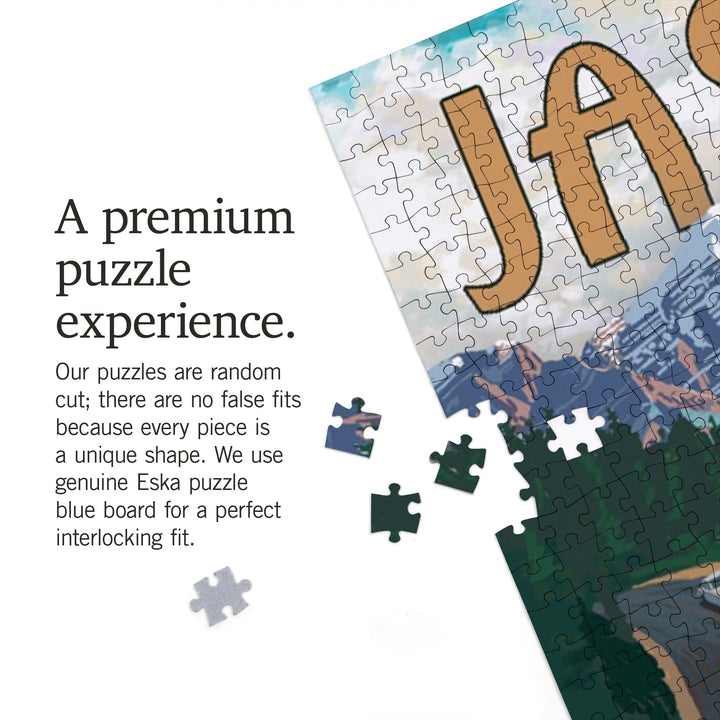 Jasper National Park, Canada, Icefields Parkway, Camper Van, Jigsaw Puzzle Puzzle Lantern Press 