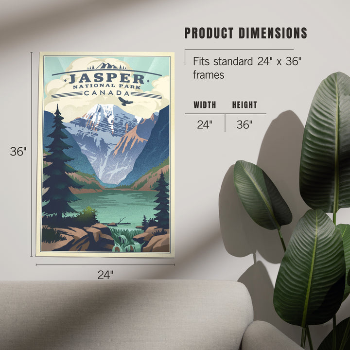 Jasper National Park, Canada, Lake, Lithograph, Art & Giclee Prints Art Lantern Press 