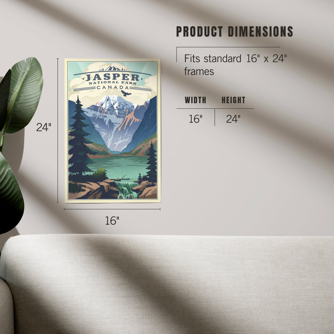 Jasper National Park, Canada, Lake, Lithograph, Art & Giclee Prints Art Lantern Press 